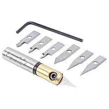 AMS-209 8-Piece In-Groove Insert Engraving Tool Body/Knives Set, 1/2" Shank