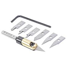AMS-210 8-Piece In-Groove Insert Engraving Tool Body/Knives Set, 1/4" Shank