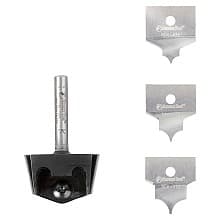 AMS-214 4-Piece Tru Point Roundover Insert CNC System Router Bit, Set, 1/4" Inch Shank