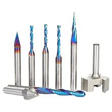 8-Piece Premium CNC Router Bit Set, 1/4" Shank