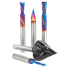 5-Piece Blueline CNC Starter Router Bit Set, 1/4" Shank