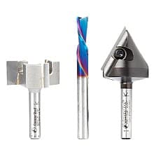 3-Piece CNC Starter Router Bit Pack II, 1/4" Shank