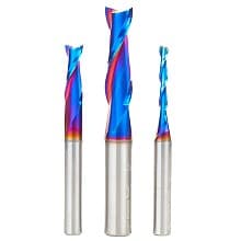 3-Piece Up-Cut Spektra Extreme Tool Life Coated Spiral Router Bit Pack