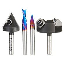 4-Piece CNC Starter Pack, 1/4" Shank