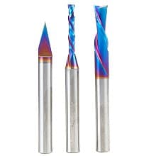 3-Piece CNC Spektra Signmaking Router Bit Pack, 1/4" Shank