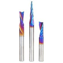 AMS-252-K 3-Piece CNC Spektra Extreme Tool Life Coated Signmaking Router Bit, Pack III, 1/4" Shank