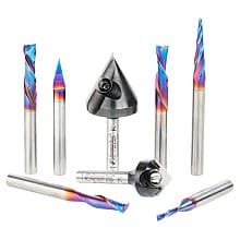 8-Piece CNC General Purpose Router Bit Set, 1/4" Shank