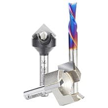 AMS-266 General Purpose CNC Router Bit, Set, 1/4" Shank(3-Piece)