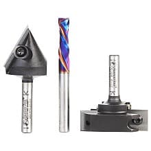 AMS-267 General Purpose CNC Router Bit, Set, 1/4" Shank(3/Piece)