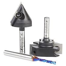 AMS-268 General Purpose CNC Router Bit, Set, 1/4" Shank(3/Piece)