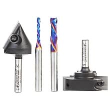 AMS-269 General Purpose CNC Router Bit, Set, 1/4" Shank(4/Piece)
