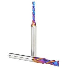 AMS-273-K 2-Piece Solid Carbide Spektra Extreme Tool Life Coated Compression Spiral Bit, CNC Pack, 1/4" Shank