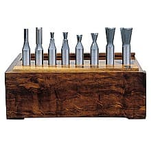 8-Piece Dovetail Bit Set for Incra Jig/Jointech, 1/2" Shank