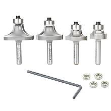 4-Piece Corner Rounding/Beading Router Bit Set, 1/4" Shank