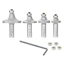 4-Piece Corner Rounding/Beading Router Bit Set, 1/2" Shank