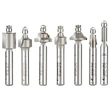 7-Piece Miniature Router Bit Collection Pack, 1/4" Shank