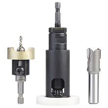 AMS-626 3-Piece Adjustable Depth-Stop No-Mar Countersink/Plug Planer/Plug Cutter Set