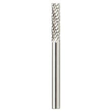 1/8" x 1-1/2" Double Cut Cylindrical Shape Burr Bit with End Cut, 1/8" Shank