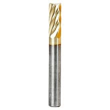 1/4" x 2" ZrN Coated Non-Ferrous Cylindrical Shape Burr Bit with End Cut, 1/4" Shank