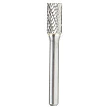 3/8" x 2-1/2" Double Cut Cylindrical Shape Burr Bit with End Cut, 1/4" Shank