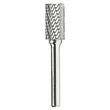 1/2" x 2-3/4" Double Cut Cylindrical Shape Burr Bit with End Cut, 1/4" Shank