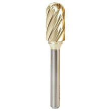 1/2" x 2-3/4" Cylinder Shape ZrN Coated Non-Ferrous Burr Bit, 1/4" Shank