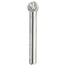 3/8" x 2-1/8" Ball Shape Double Cut Burr Bit, 1/4" Shank