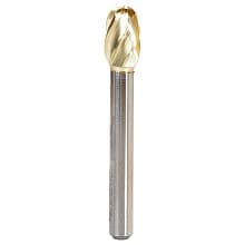 3/8" x 2-3/8" Oval Shape ZrN Coated Non-Ferrous Burr Bit, 1/4" Shank