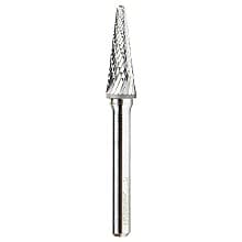 3/8" x 2-13/16" Cone Shape Double Cut Burr Bit, 1/4" Shank