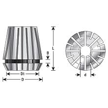 3-4mm x 46mm CO-200 3-4mm CNC High Precision Spring Collet for ER40 Tool Holder