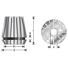 10-11mm x 46mm CO-214 10-11mm CNC High Precision Spring Collet for ER40 Tool Holder