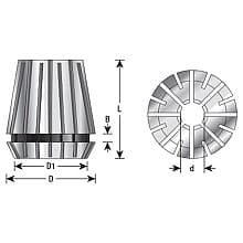 15-16mm x 46mm CO-224 15-16mm CNC High Precision Spring Collet for ER40 Tool Holder