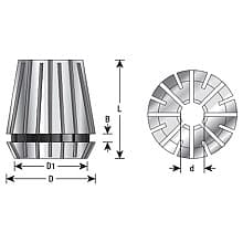 1/8" x 46mm CO-262 1/8 Dia CNC High Precision Spring Collet for ER40 Tool Holder