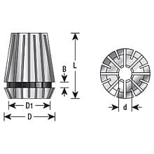 1/4" x 34mm CNC High Precision Spring Collet for ER25 Tool Holder