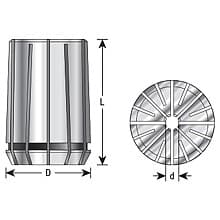 1/8" x 52mm CNC High Precision Spring Collet for RDO-35/SYOZ-25/EOC25 Tool Holder