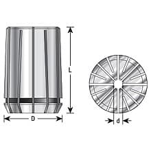 1/4" x 52mm CNC High Precision Spring Collet for RDO-35/SYOZ-25/EOC25 Tool Holder