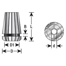 1/8" x 13.5mm Dia CNC High Precision Spring Collet for ER-8 Tool Holder