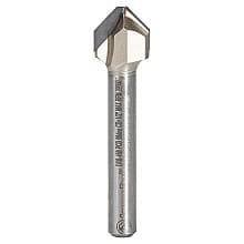 1/2" Dia x 13/64" Polycrystalline Diamond Tipped Double Edge Folding V-Groove 90°, 0.090" Tip Width, 1/4" Shank