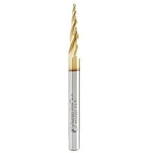 1/16" x 3" 2D/3D Carving Tapered Ball Tip ZrN Coated Up-Cut Spiral Router Bit, 4-Flute, 1/4" Shank