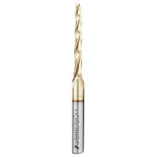 1/8" x 3" 2D/3D Carving Tapered Ball Tip ZrN Coated Up-Cut Spiral Router Bit, 3-Flute, 1/4" Shank