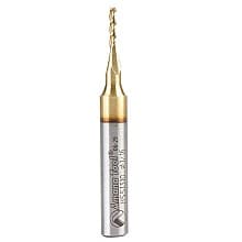 1/16" x 2" 2D/3D Carving Flat Bottom ZrN Coated CNC Router Bit, 3-Flute, 1/4" Shank