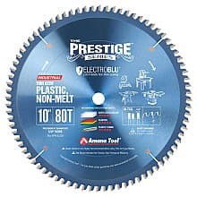 Prestige 10" x 80 Teeth Electro-Blu Non-Stick Coated Non-Melt Plastic Saw Blade