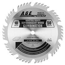 10" x 50 Teeth Combination Rip/Cross-Cut Saw Blade, 3.2mm Kerf