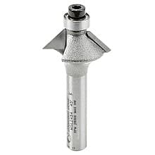 25/32" x 2" Miniature Chamfer Router Bit, 2-Flute, 1/4" Shank