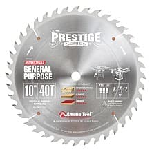 Prestige™ 10" x 40 Teeth General Purpose Rip/Cross-Cut Saw Blade