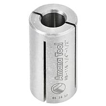 1/2" x 1" High Precision Steel Router Collet Reducer, 1/4" Shank