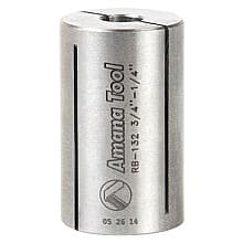 3/4" x 1-1/4" High Precision Steel Router Collet Reducer, 1/4" Shank