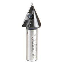 7/8" x 2-9/16" 50° CNC Insert V-Groove Router Bit, 1-Flute, 1/2" Shank