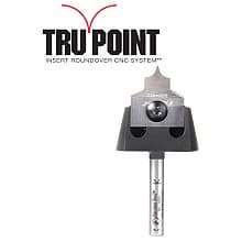 RC-1054 3/16" Radius x 7/8" x 3/8" Tru Point Roundover Insert CNC System Router Bit, 1/4" Shank