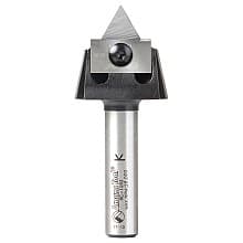 RC-1065 7/8" x 1/2" 60° Tru Point CNC System Insert V-Groove Router Bit, 1/2" Shank